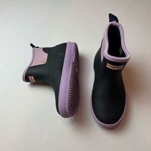 Hunter Navy & Purple Chelsea Rainboots